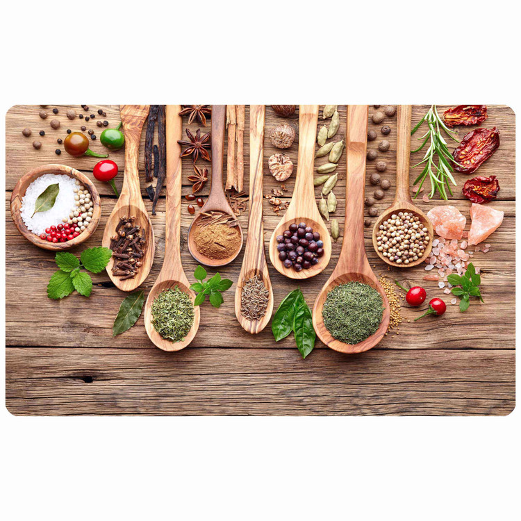 پادری رویه مخمل 4لایه طرح قاشق چوبی M-621