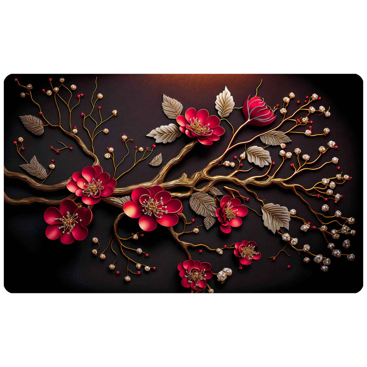 پادری رویه مخمل 4لایه طرح کاملیا M-515