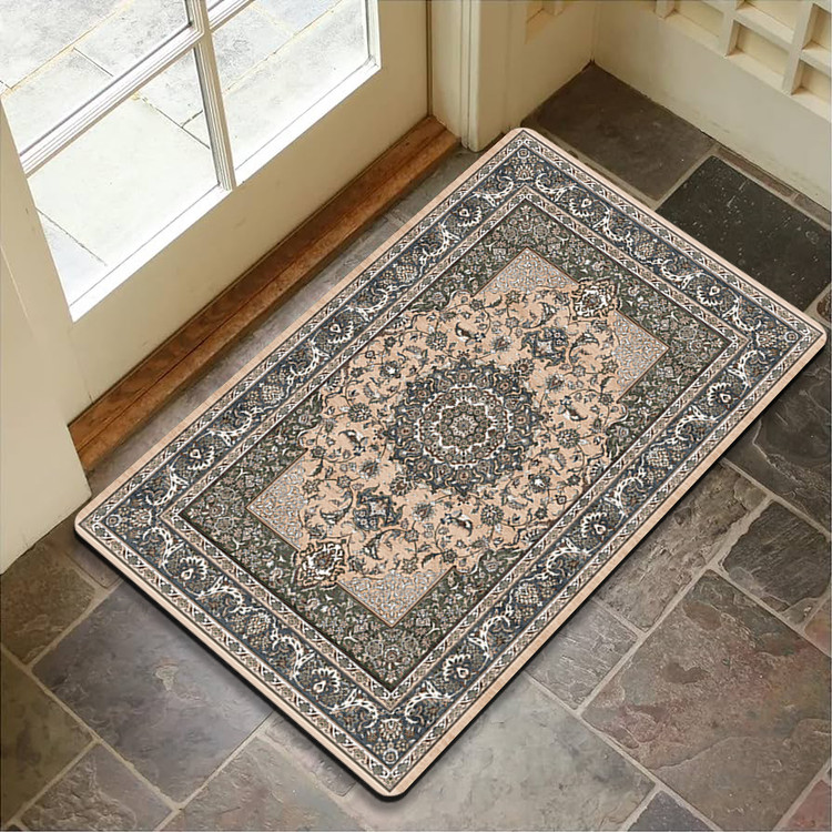 پادری رویه مخمل 4لایه طرح فرش باغ ملک M-216