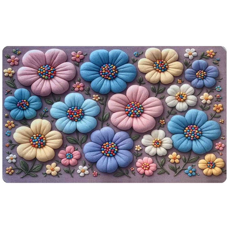 پادری اسفنجی فانتزی طرح باغ گل کد RS-186 سایز 50*70 سانتی متر